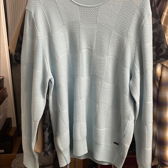 Bugatchi Sky Blue Textured Crewneck Sweater - Picture 4 of 5